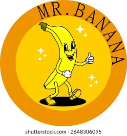 Mr. banana Personagem dando Polegar