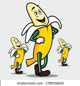 MR banana pose illustration vector