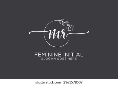 MR Beauty Monogram und elegante Logo Design Handschrift-Logo der ersten Signatur, Hochzeit, Mode, Blumen und botanisch mit kreativen Vorlage.