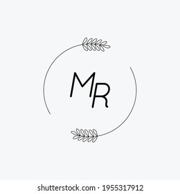 MR Beauty vector initial logo, handwriting logo of initial signature