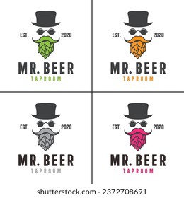 Plantilla de vectores de diseño del logotipo de fabricación de Hipster Beer Hop