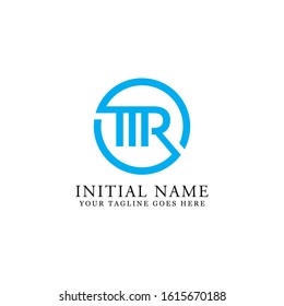 MR blue circle logo designs, MR initial logo idea