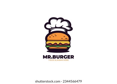 mr burger chef vector template logo design
