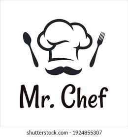 Mr Chef Logo Inspiration. Design Template, Vector Illustration.