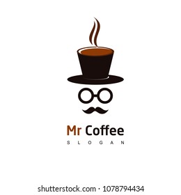 Mr Coffee Logo, Cafe Icon