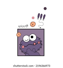 MR COOKIES NICE PURPLE COLOR - HAVING FUN VECTOR ILLUSTRATOR PRINT for t-shirt and other uses