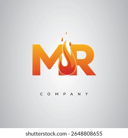 MR Creative Fire Letter Logo Design