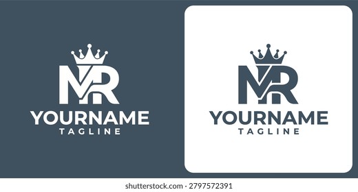 MR Crown logo design template