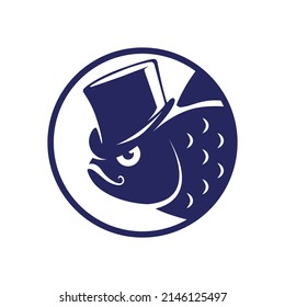 Mr. Fish Logo, Simple and Modern, EPS 10 vector