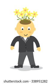 Mr. flowers businessman in suit vector  illustration