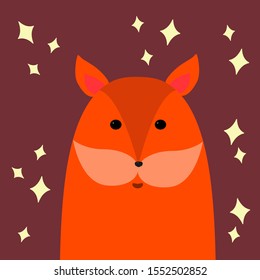 Mr. Fox. Lovely animal. Vector. Decor element. Children's illustrations.