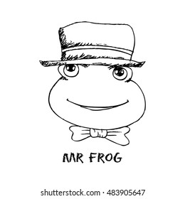 Mr. Frog. Cartoon style.