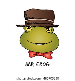 Mr. Frog. Cartoon style.