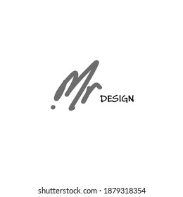 Mr initial handwriting or handwritten logo for identity