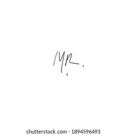 MR initial handwriting logo for identity