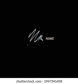 MR initial handwriting logo for identity