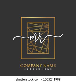 MR Initial Handwriting logo template vector