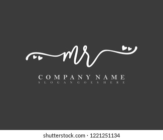 MR Initial handwriting logo vector