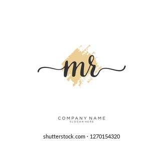 MR Initial handwriting logo vector