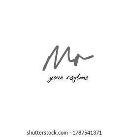 Mr Initial handwriting logo vector