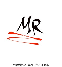 MR initial handwritten logo for identity