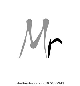 Mr initial handwritten logo for identity