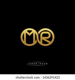 MR initial letter linked circle capital monogram logo modern template