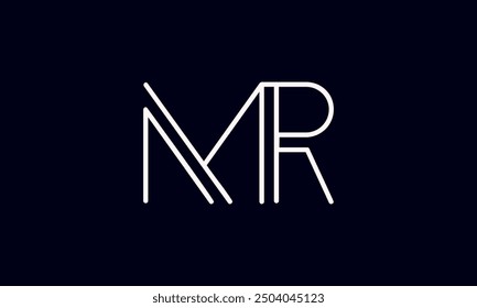 MR initial letter logo design. MR logo design vector in black background.