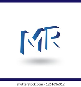 MR initial letter with negative space logo icon vector template