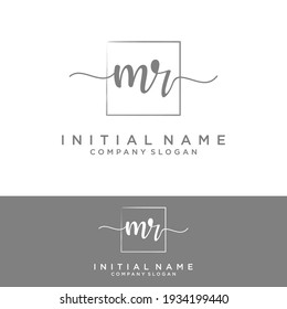 MR Initial letters, handwriting signature logo.