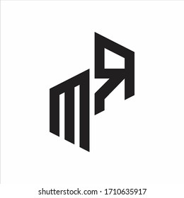 MR Initial Letters logo monogram with up to down style