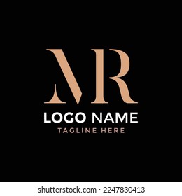 MR initial letters monogram vector logo template
