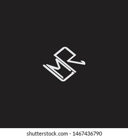 MR Initial Logo letters with rotate squere template