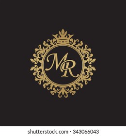 MR initial luxury ornament monogram logo