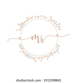 MR Initial monogram handwriting luxury illustration