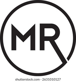 MR Initial Monogram Logo in a Circle