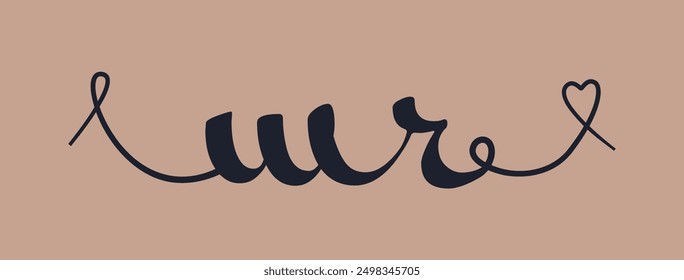 MR initial wedding monogram calligraphy vector illustration. Hand drawn lettering m and r love logo design for valentines day poster, greeting card, photo album, banner print or tattoo.