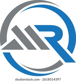 MR initials logo design. MR Lettering Logo