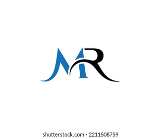 MR Initials Monogram Letter Alphabet Luxury Logo Design Vector Illustration.