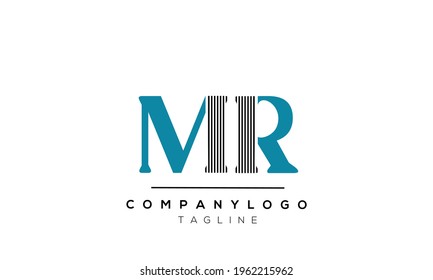 MR initials monogram letter text alphabet logo design	