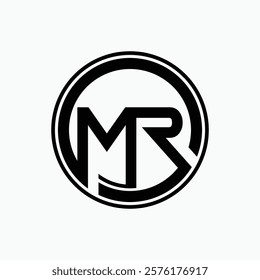 mr initials vector logo design	