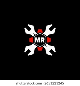 MR Initiales Vektor Stok Otomotif Logo Design