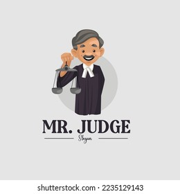 Mr. judge vector mascot logo template.