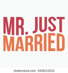 Mr Just married retro t shirt design vector