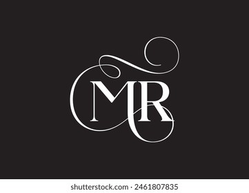 MR latter ligature typography logo design template