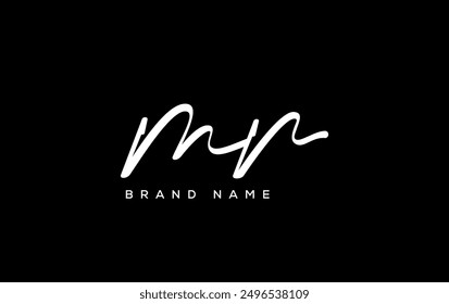 MR letter beauty handwriting vector logo. 
