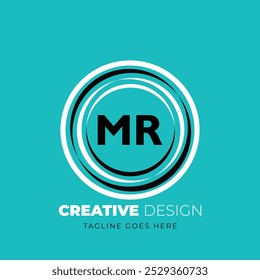 MR letter logo creative design. MR unique design. Vector illustration