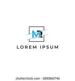 MR Letter Logo Design with Creative Modern Trendy Typography with blue and black color