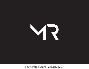 MR Letter Logo Design with Creative Modern Trendy Typography and Black Colors.
