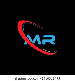 MR letter Logo design. Initials MR logo linked with circle and uppercase monogram logo. MR typography for technology, business and real estate brand logo design